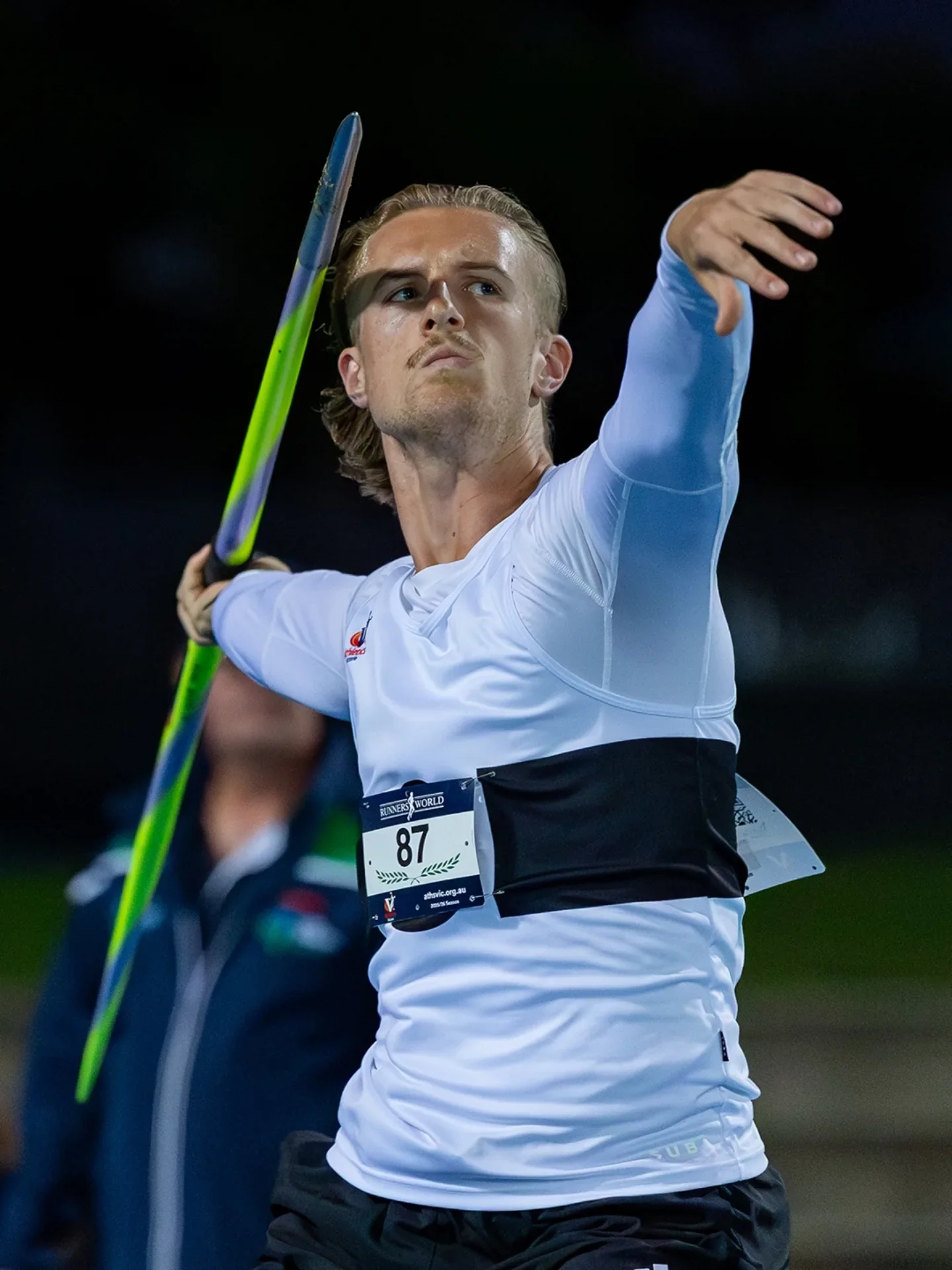 Javelin athlete competing